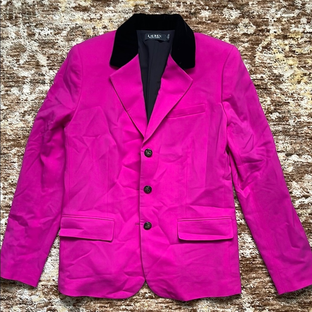 Lauren Ralph Lauren Pink Blazer with Black Collar
